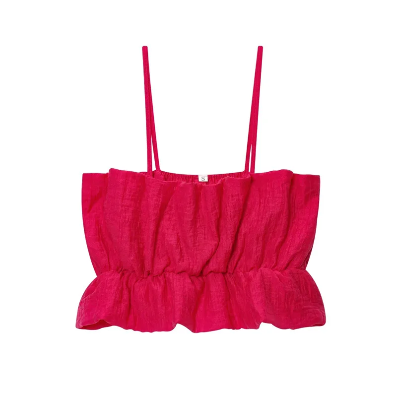 Elegant High Street Cute Fold Slim Suspender Short Top Midi Skirt - Image 10