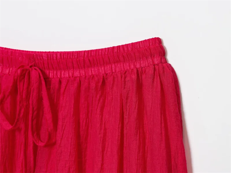 Elegant High Street Cute Fold Slim Suspender Short Top Midi Skirt - Image 7