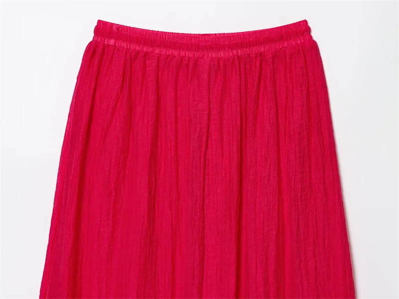 Elegant High Street Cute Fold Slim Suspender Short Top Midi Skirt - Image 6