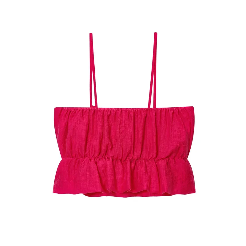 Elegant High Street Cute Fold Slim Suspender Short Top Midi Skirt - Image 11