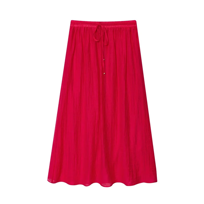 Elegant High Street Cute Fold Slim Suspender Short Top Midi Skirt - Image 12