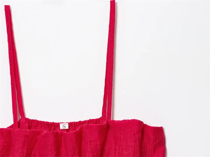 Elegant High Street Cute Fold Slim Suspender Short Top Midi Skirt - Image 9