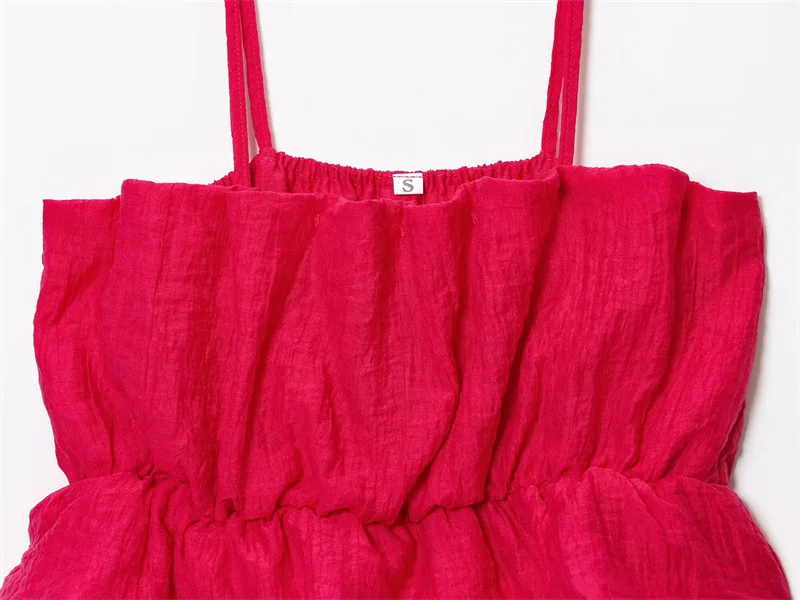 Elegant High Street Cute Fold Slim Suspender Short Top Midi Skirt - Image 8