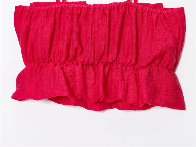 Elegant High Street Cute Fold Slim Suspender Short Top Midi Skirt - Image 4