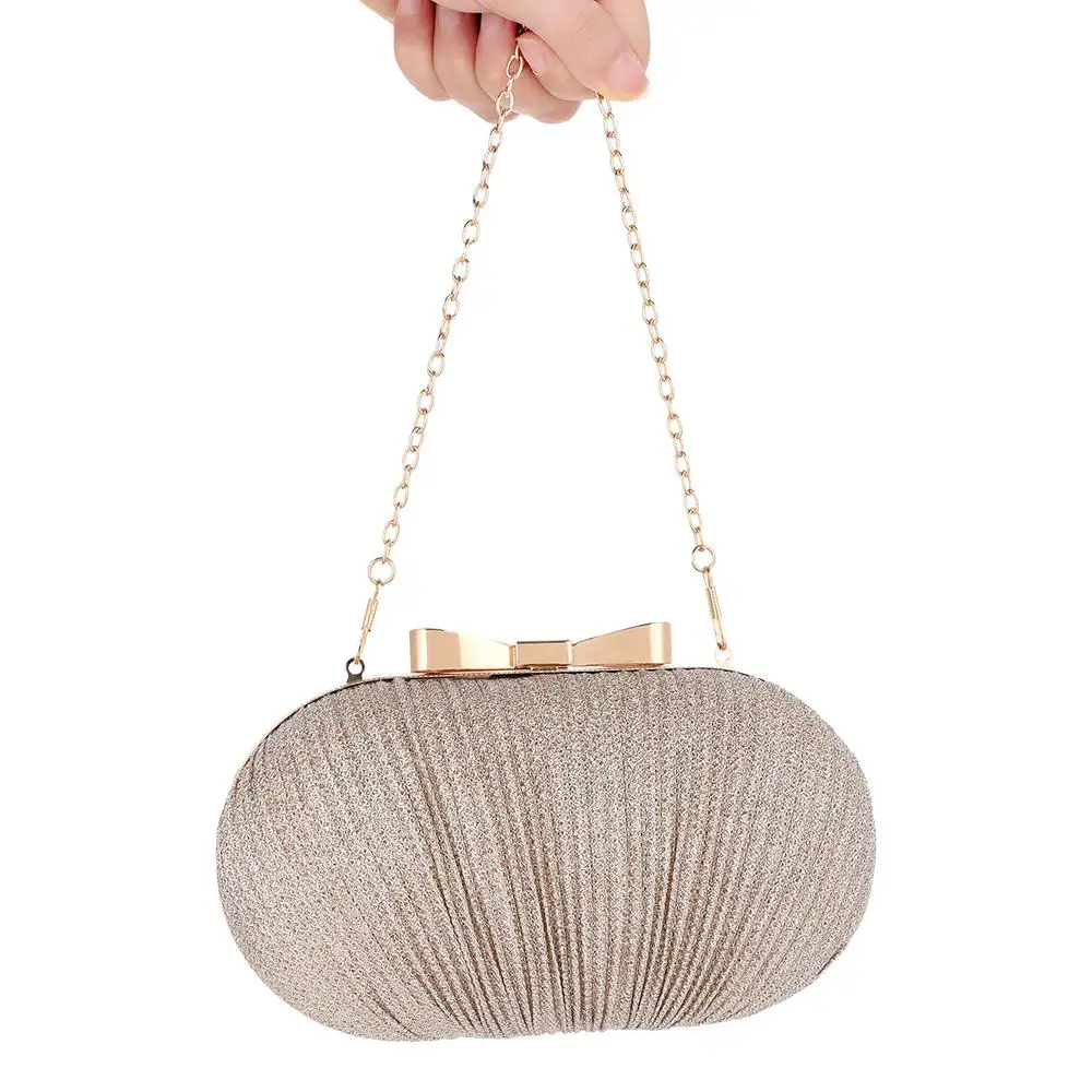 Elegant Rhinestones Egg Shape Banquet Chain Evening Party Wedding Bridal Shoulder Clutch Handbag - Image 4