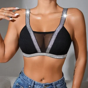 Elegant Satin Underwear Wire-Free Padless Comfortable Lingerie Bra