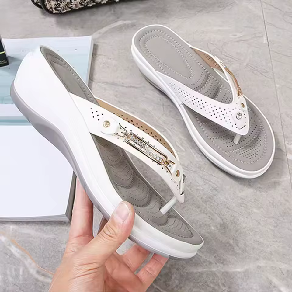 Elegant Slides Non-Slip Outside Leisure Flip Flops Wear Open Toe Sandals