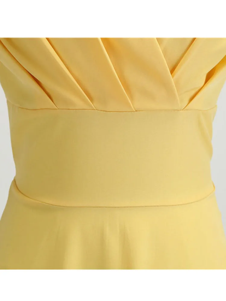 Elegant V Neck Vintage Robe Retro pin up Party Office Midi Dresses - Image 10