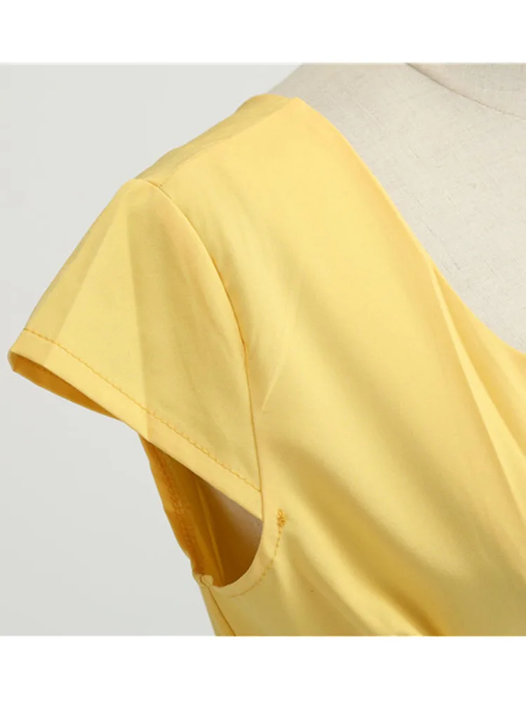 Elegant V Neck Vintage Robe Retro pin up Party Office Midi Dresses - Image 9