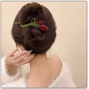 Elegant Velvet Tulip Pearl Fashion Hairpin Hair Crabs Hair Clips Accessories