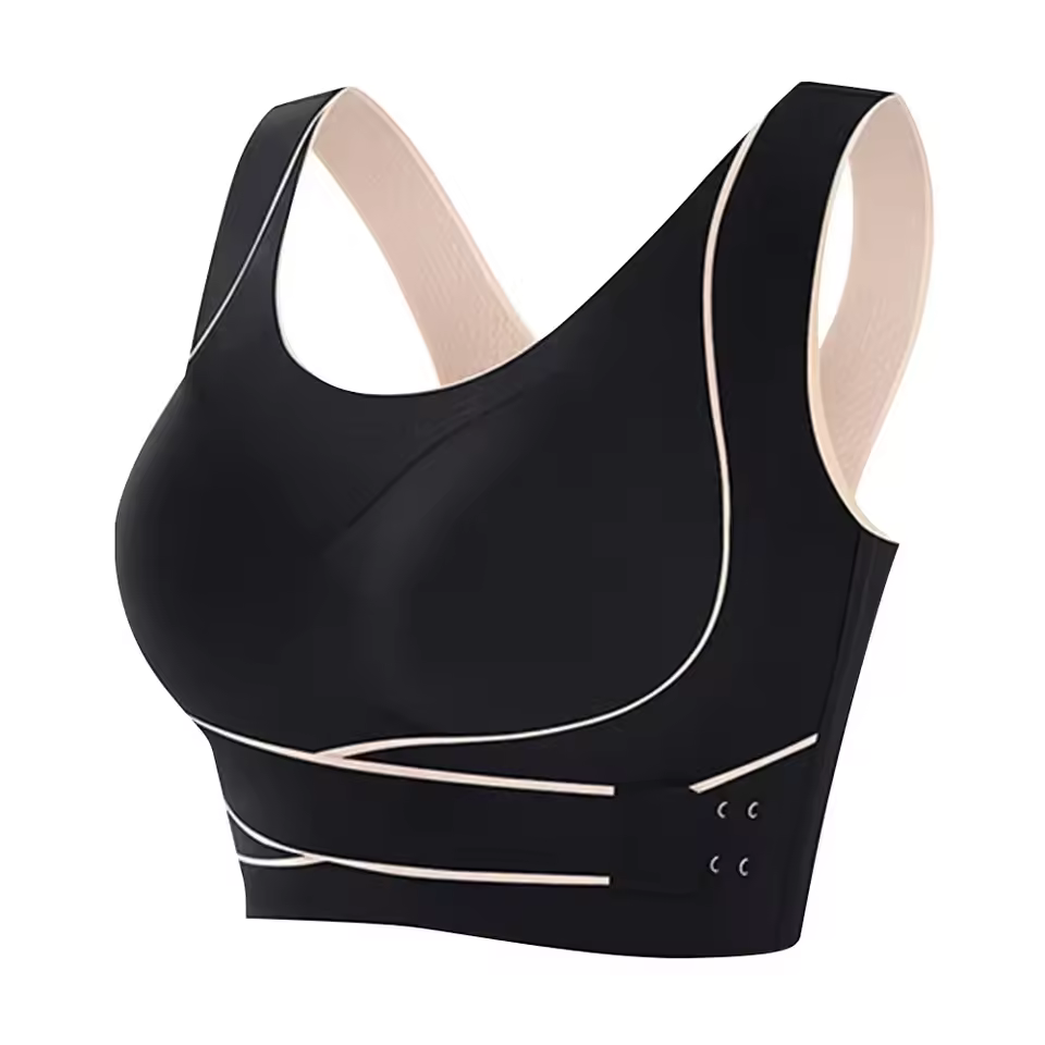 Front Adjustable Buckle Wireless Padded Comfy Gym Yoga Underwear Low Intensity Sports Bra - Image 5
