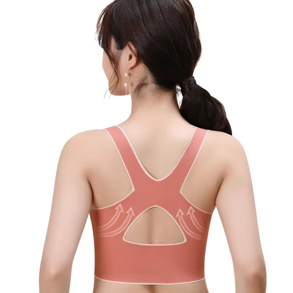 Front Adjustable Buckle Wireless Padded Comfy Gym Yoga Underwear Low Intensity Sports Bra - Image 2