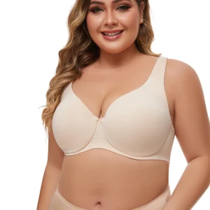 Full Coverage Seamless Unlined Unpadded Everyday Support Comfort Plus Size Underwire Bra