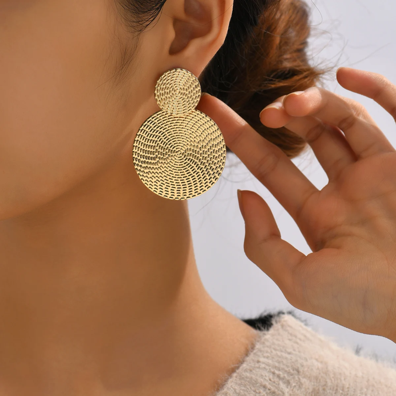 High Fashion Simple Bohemia Trendy Geometric Round Earrings Jewelry - Image 2