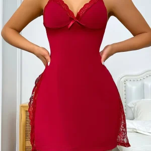 Lingerie Spaghetti Strap Modal Open Homewear Erotic Pajamas Dresses