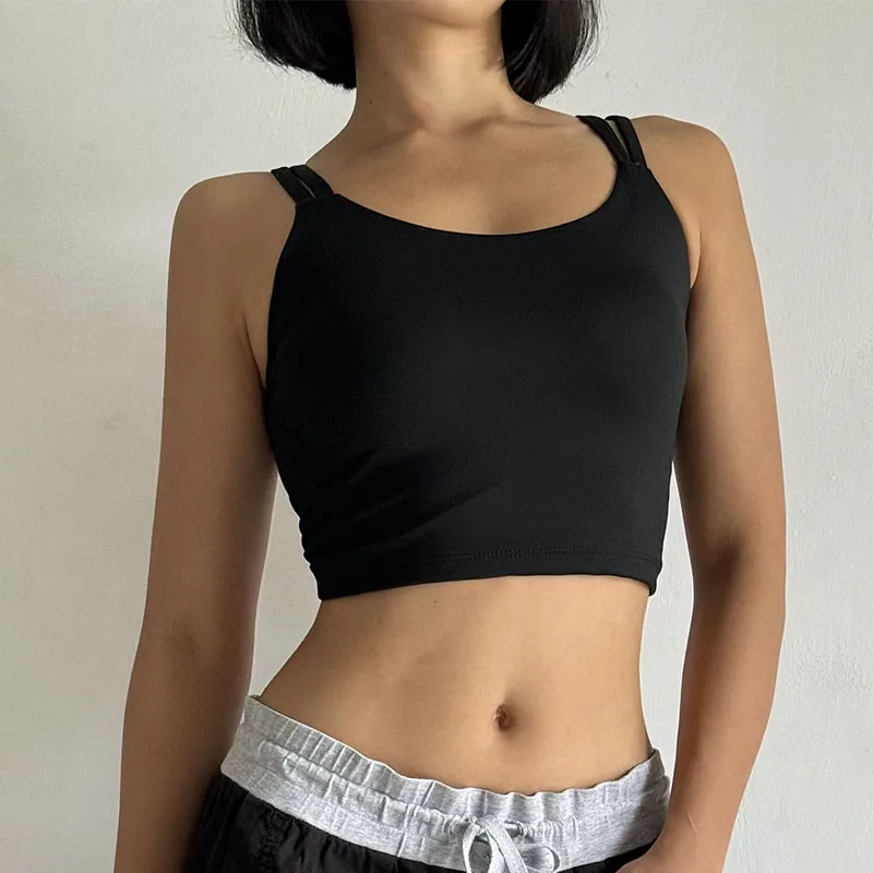 Lingerie Push Up Fixed Pad Back knotted Underwear Running Vest Gym Tops - Image 5