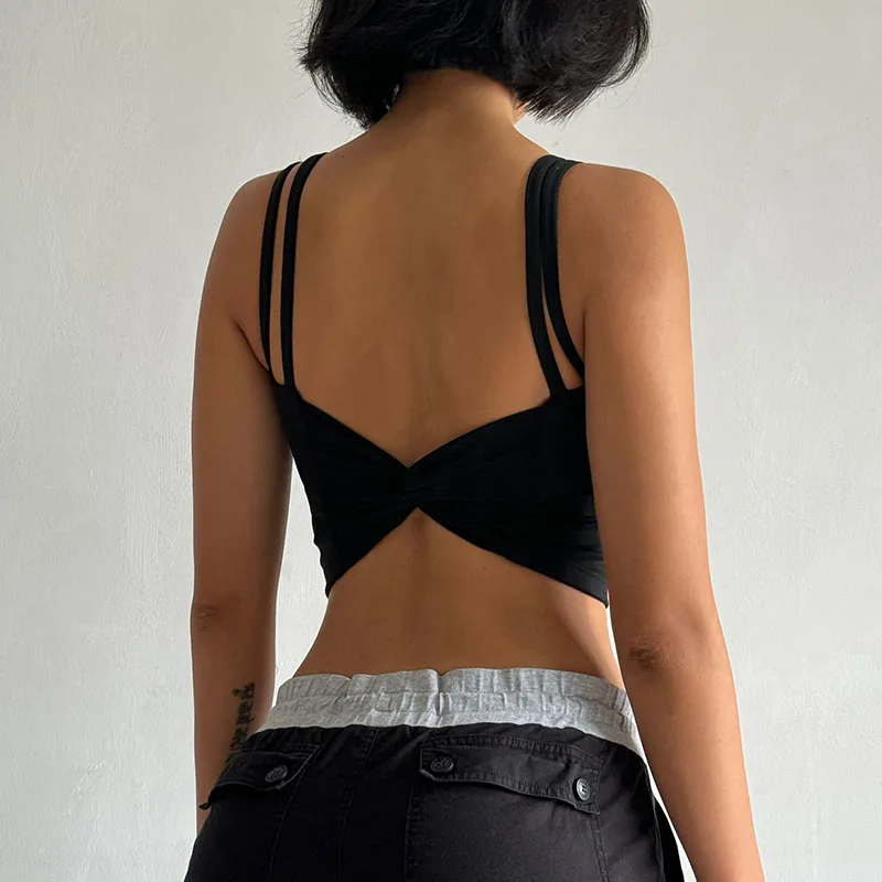 Lingerie Push Up Fixed Pad Back knotted Underwear Running Vest Gym Tops - Image 6