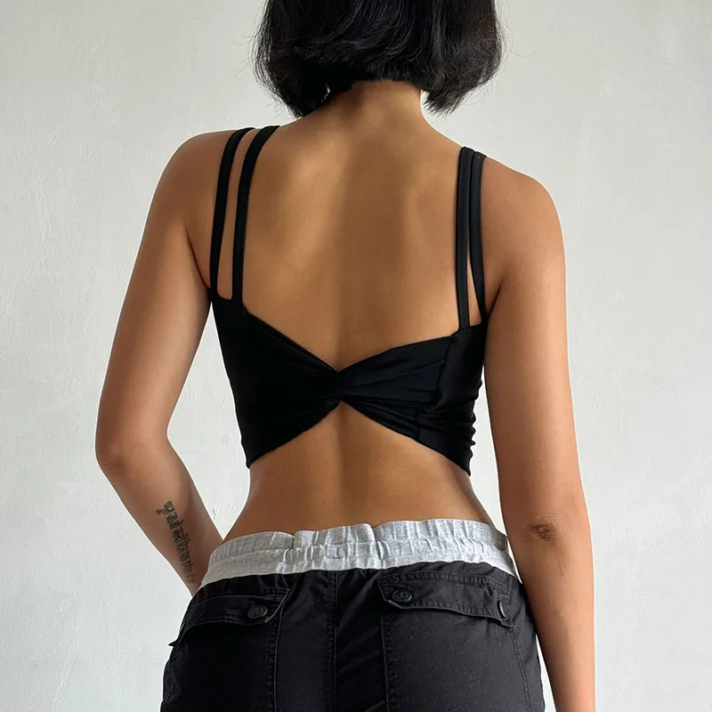 Lingerie Push Up Fixed Pad Back knotted Underwear Running Vest Gym Tops - Image 7