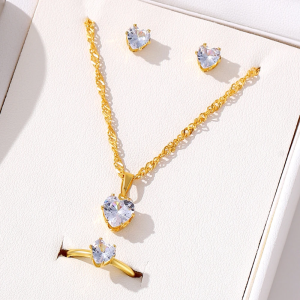 Luxurious Casual Fashion Suitable Rings Necklaces Earrings Jewelry Set