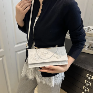 Luxury Brand  Butterfly Embroidery Baguette Messenger Shoulder Crossbody Bags