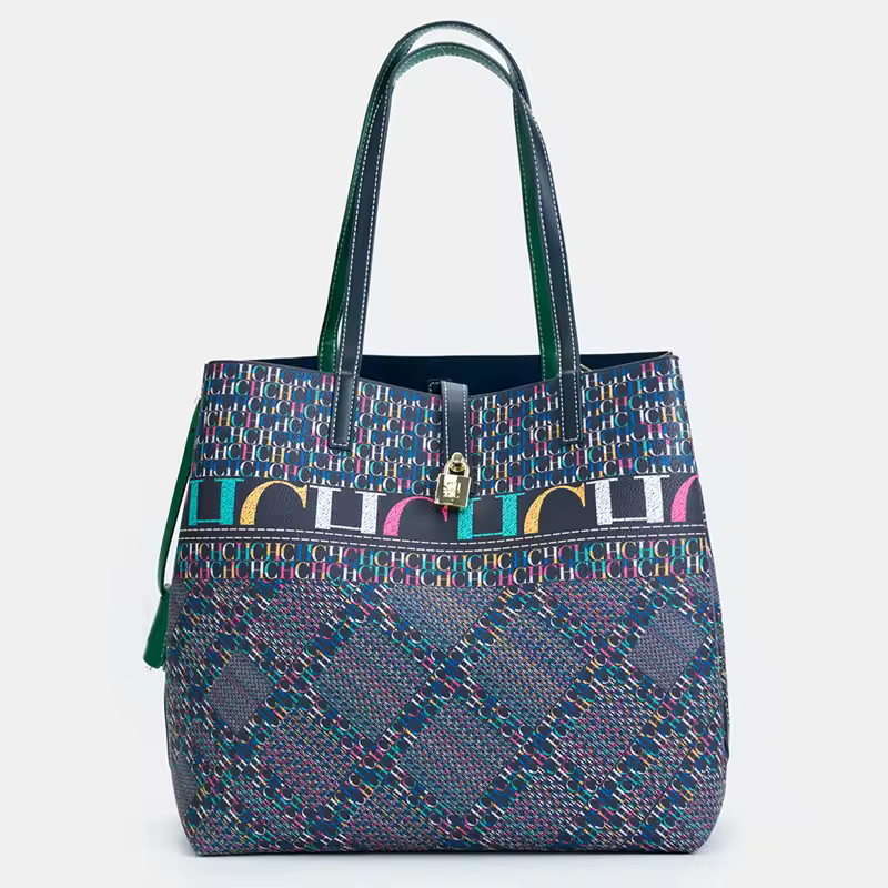 Luxury Brand Design Letter Print Diamond Pattern with Lock Bucket Tote Handbags