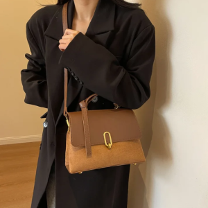 Luxury Design Patchwork Cover Closure Office Trendy  Shoulder Crossbody Bag