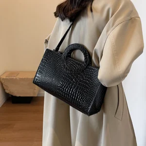 Luxury Designer PU Leather Crocodile Pattern Versatile Shoulder Crossbody Bag