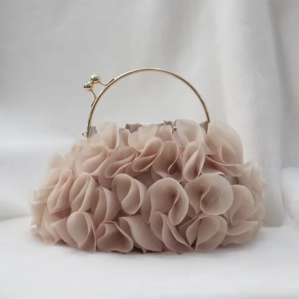 Luxury Designer Satin Floral Bride Wedding Party Evening Clutch Bag