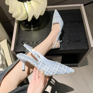 Luxury Designer Sling-backs Pointed Toe High Heels Sandal