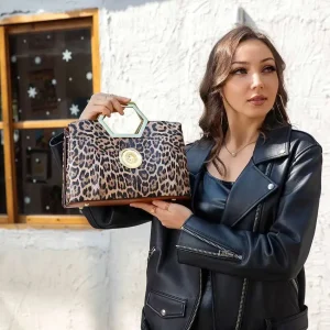 Luxury Designer Various Leopard Printed Patterns Top Handle Crossbody Shoulder Bag