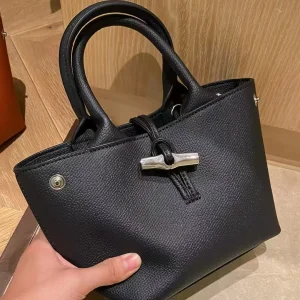 Luxury Light Leather High-quality Bamboo Mini Phone Water Bucket Crossbody Bag