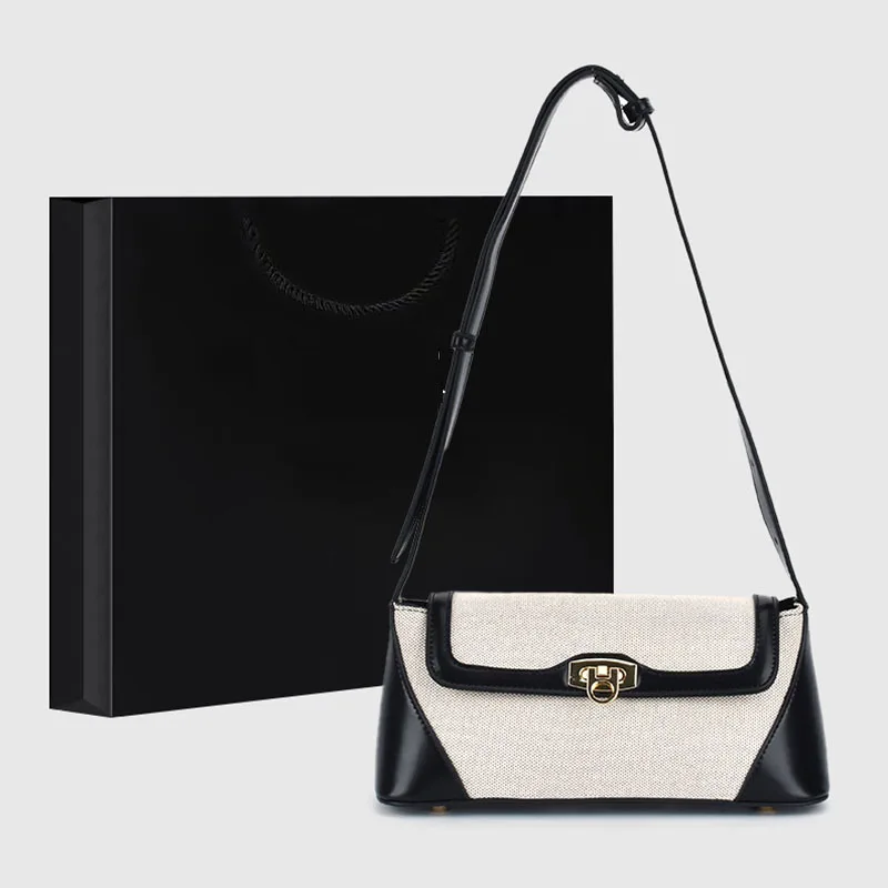 Luxury Light Patchwork Flap Pocket Button Closure Hasp Crossbody Shoulder Bag