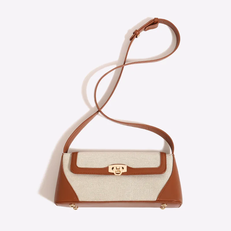 Luxury Light Patchwork Flap Pocket Button Closure Hasp Crossbody Shoulder Bag - Image 3