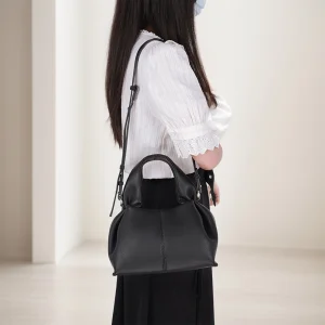 Retro PU Leather Solid Color Dumpling Removable Strap Clutch Soft Cloud Crossbody Bag