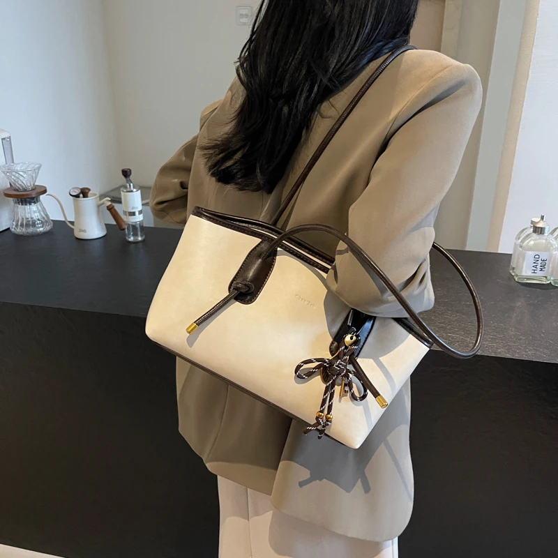 Casual Solid Retro Trend PU Leather Versatile Crossbody Shoulder Tote Bags