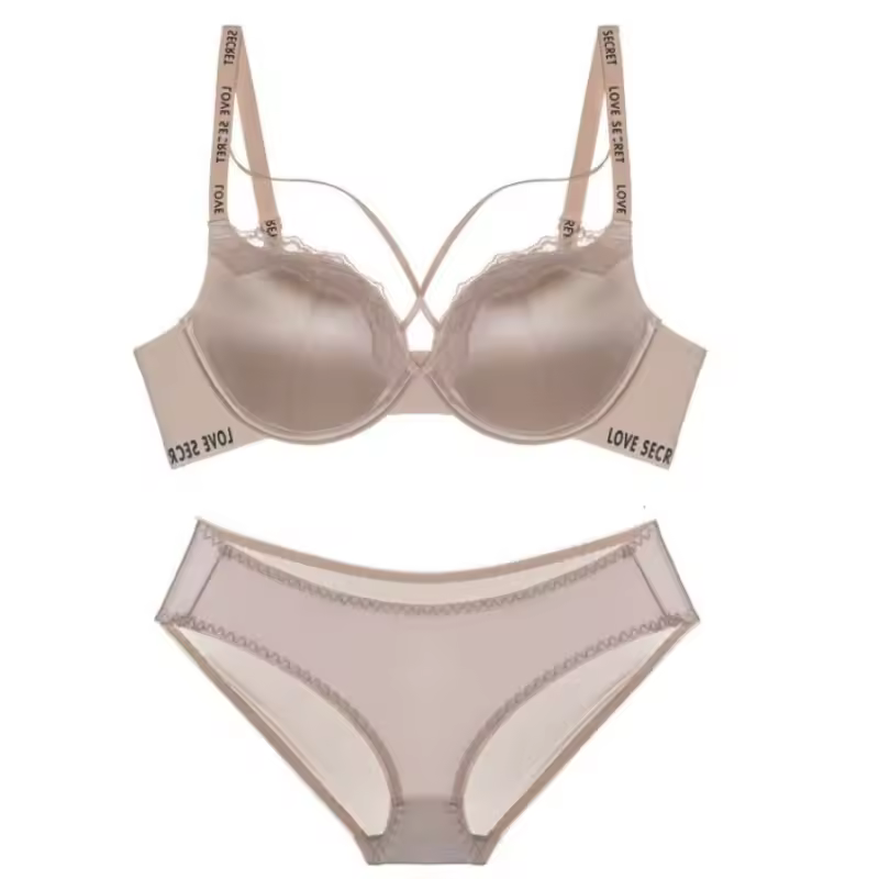 Satin Wireless Bust Lift Anti Sagging Enhanced Shape AU Lingerie Cross Front Bra - Image 6