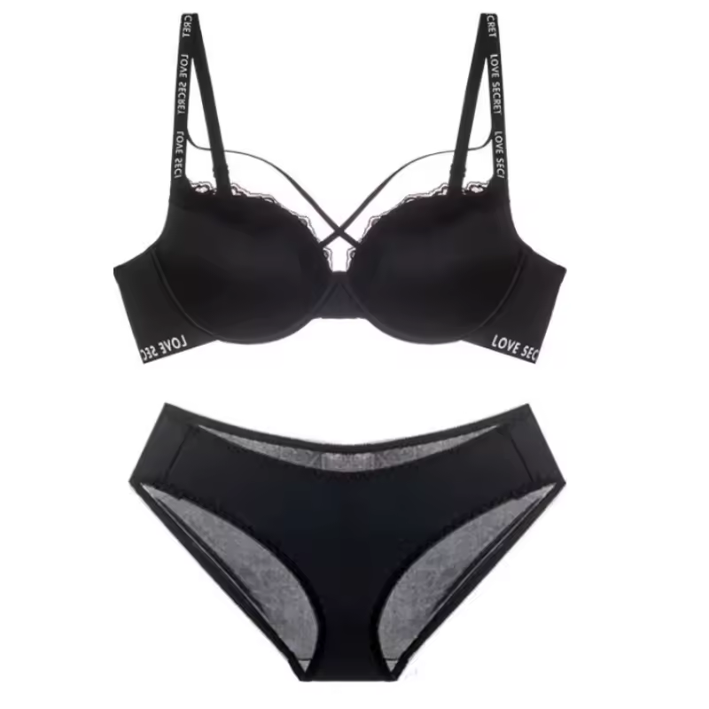 Satin Wireless Bust Lift Anti Sagging Enhanced Shape AU Lingerie Cross Front Bra - Image 4