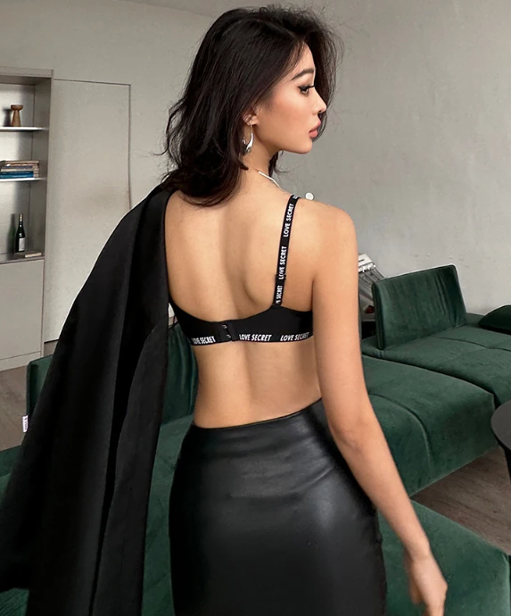 Satin Wireless Bust Lift Anti Sagging Enhanced Shape AU Lingerie Cross Front Bra - Image 2