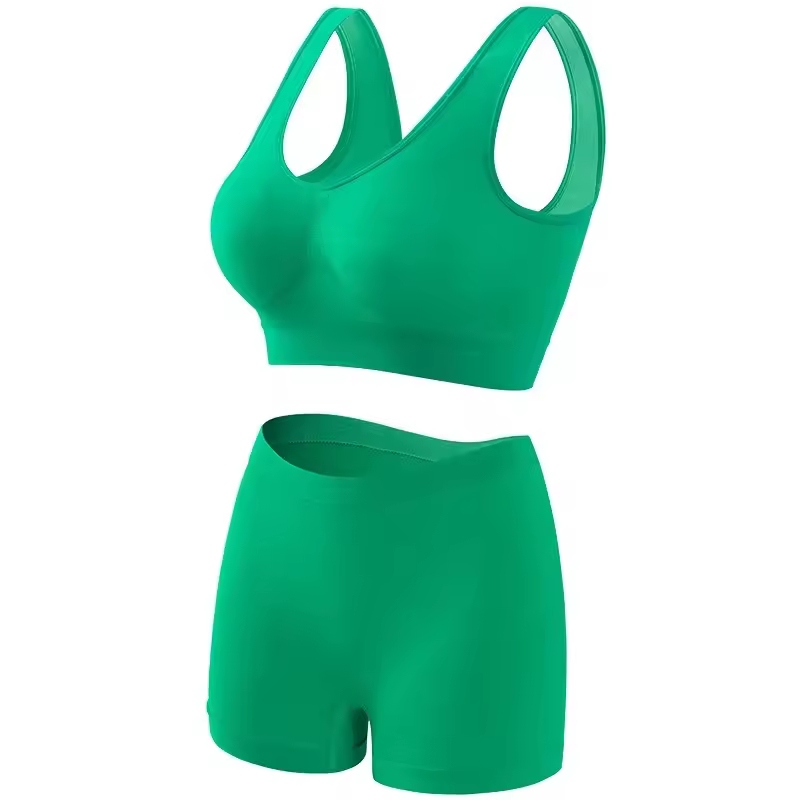 Seamless Low Waist Underwear Tanks Bra Top Boyshort Panties Casual Sports Lingerie Set - Image 20