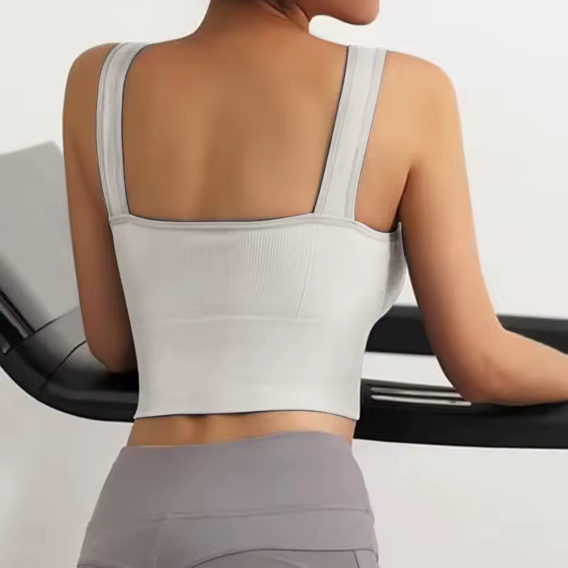 Seamless Wire Free Comfortable Padded Support Yoga Workout Sports Cropped Tops - Image 4