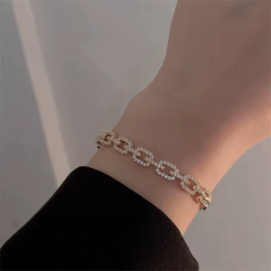 Shiny Crystal Luxury Charms Geometric Ring Bangle Jewelry Set