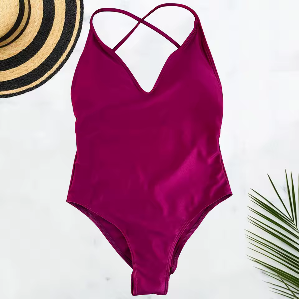 Solid Bodysuit Plus Size Bathing Suit Swimming Suit One Piece - Image 6