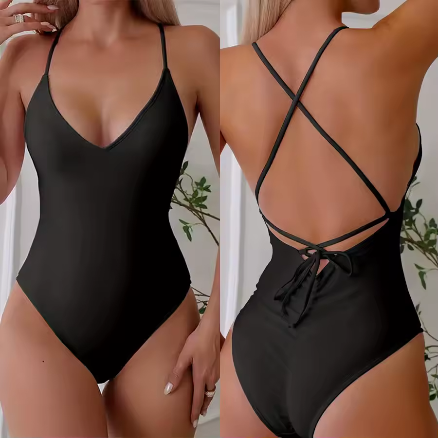 Solid Bodysuit Plus Size Bathing Suit Swimming Suit One Piece - Image 2