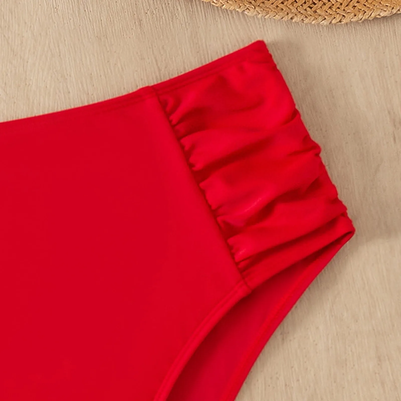 Solid Color High Waist High Elasticity Bottoms Daily Beach Vacation Swimwear Briefs - Image 13