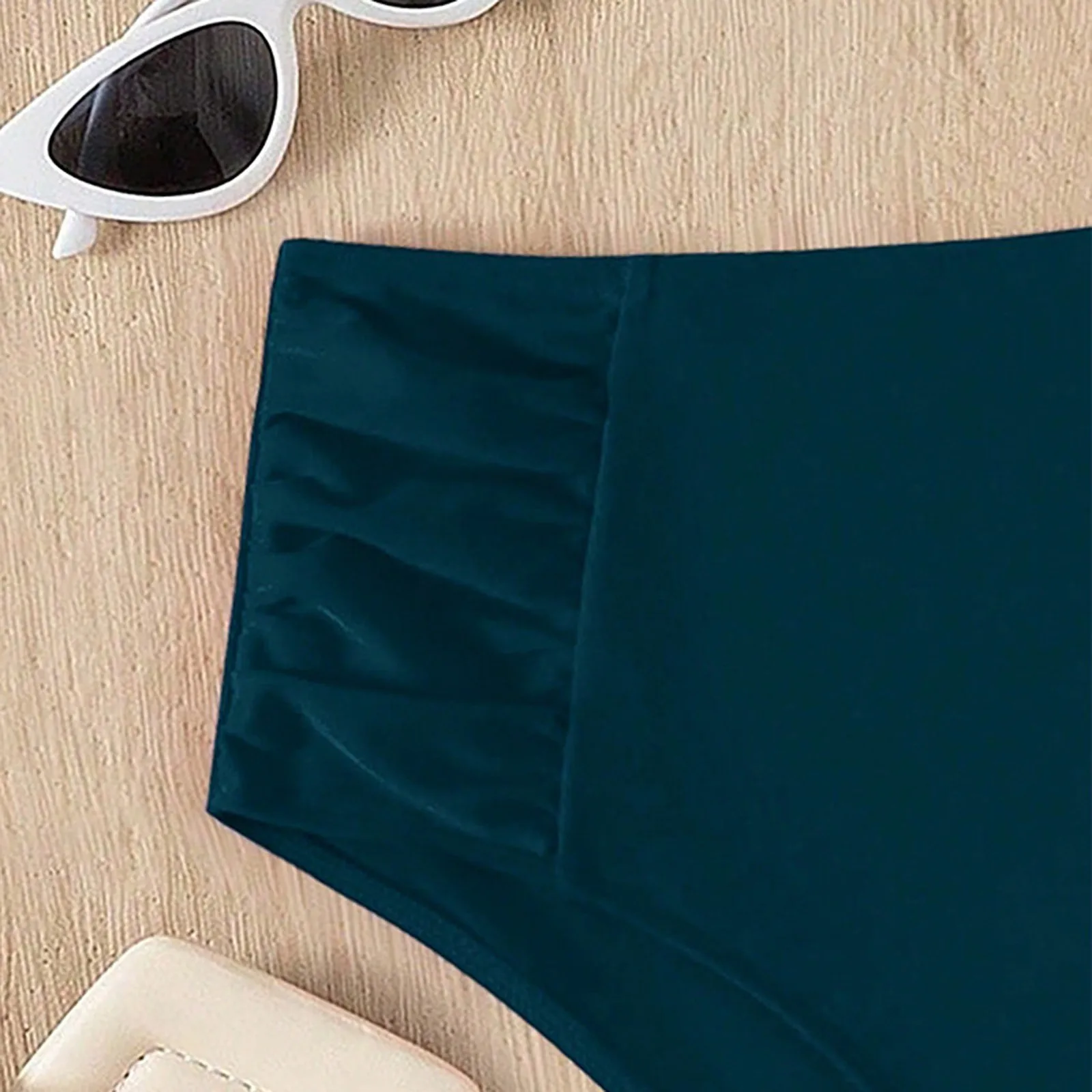 Solid Color High Waist High Elasticity Bottoms Daily Beach Vacation Swimwear Briefs - Image 18