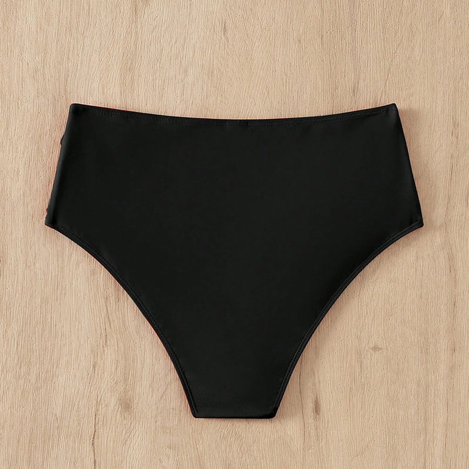 Solid Color High Waist High Elasticity Bottoms Daily Beach Vacation Swimwear Briefs - Image 5