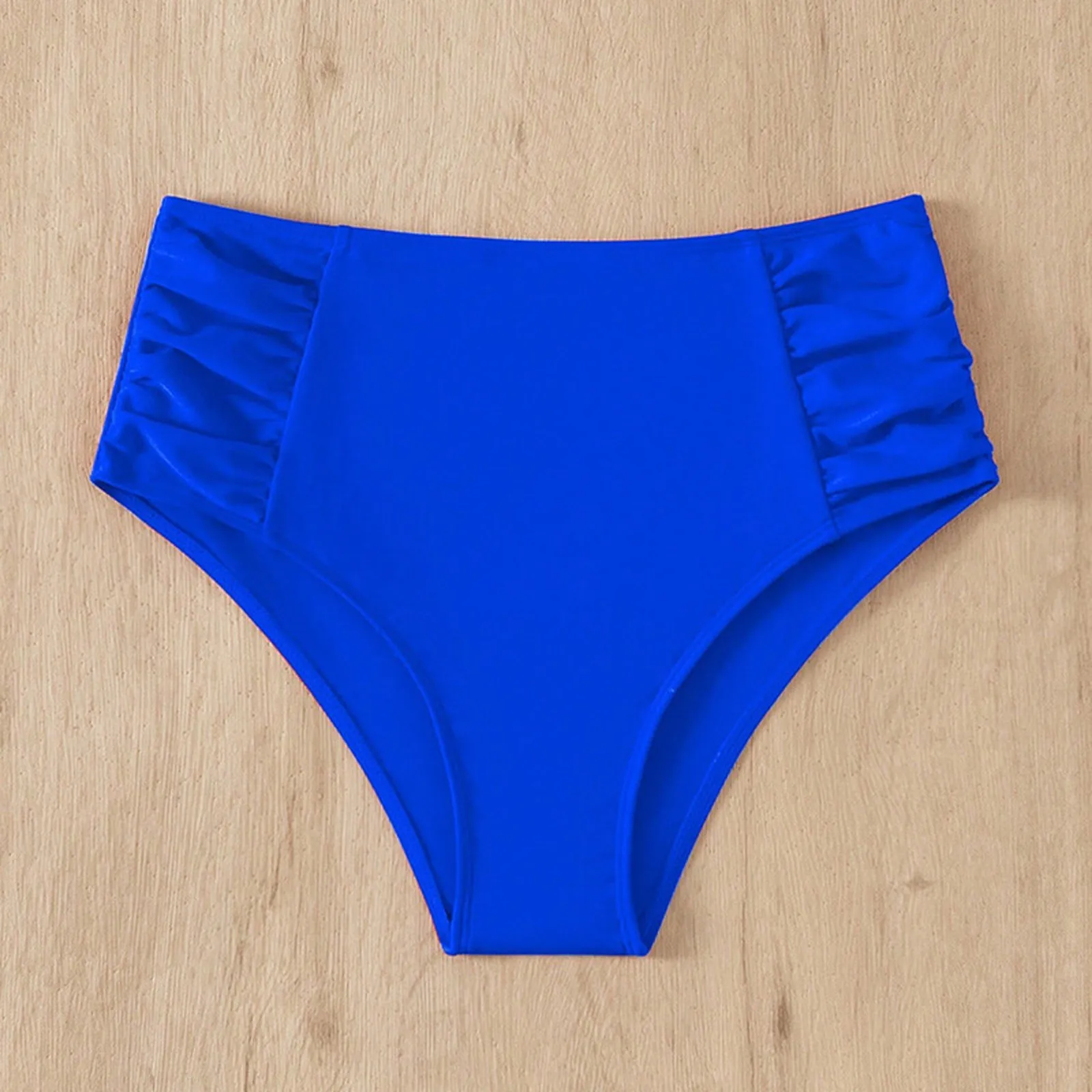 Solid Color High Waist High Elasticity Bottoms Daily Beach Vacation Swimwear Briefs - Image 2