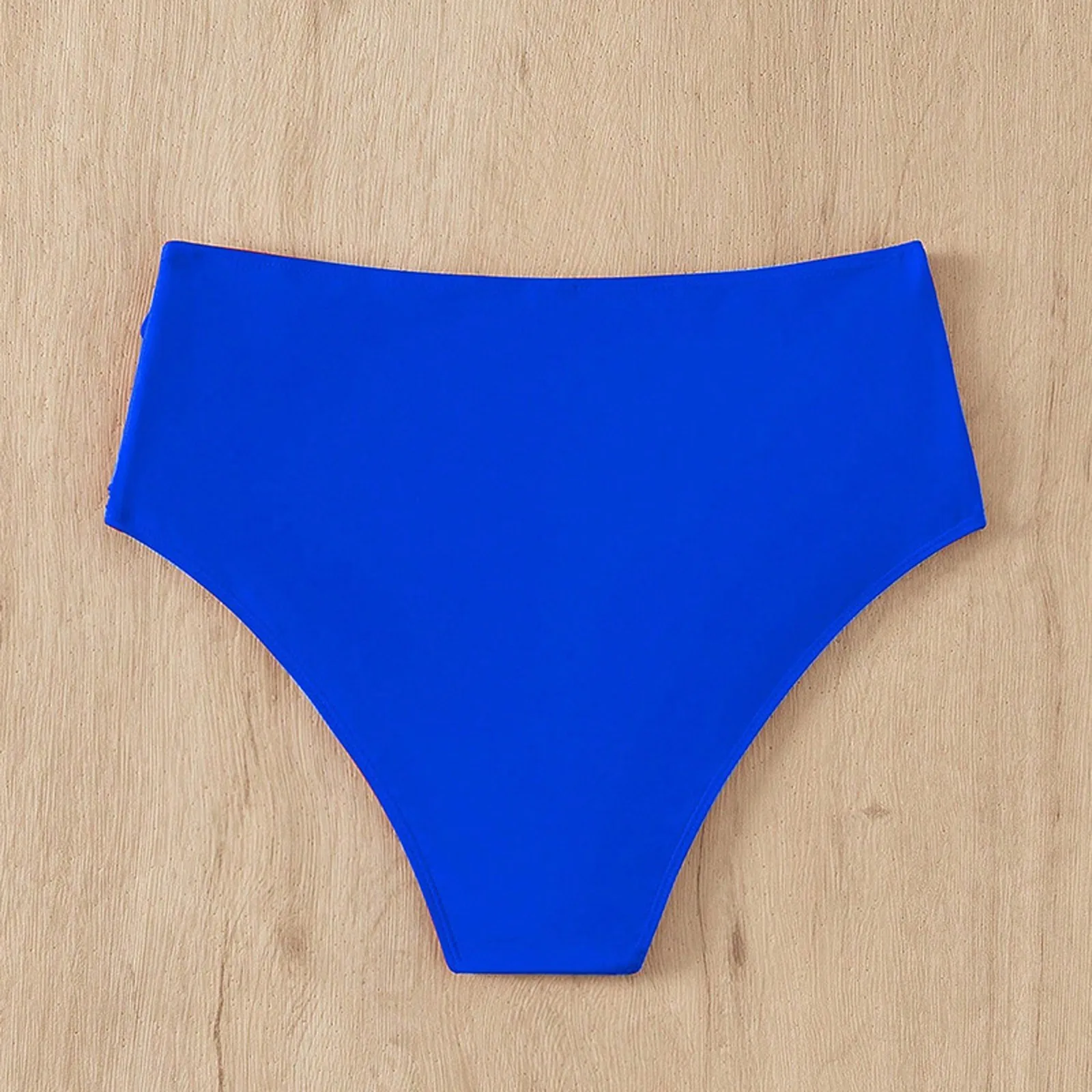 Solid Color High Waist High Elasticity Bottoms Daily Beach Vacation Swimwear Briefs - Image 3