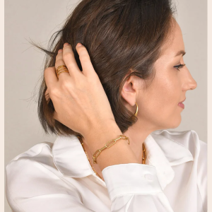 Twist Paperclip Adjustable Chunky Stackable Layered Link Chain Bracelet