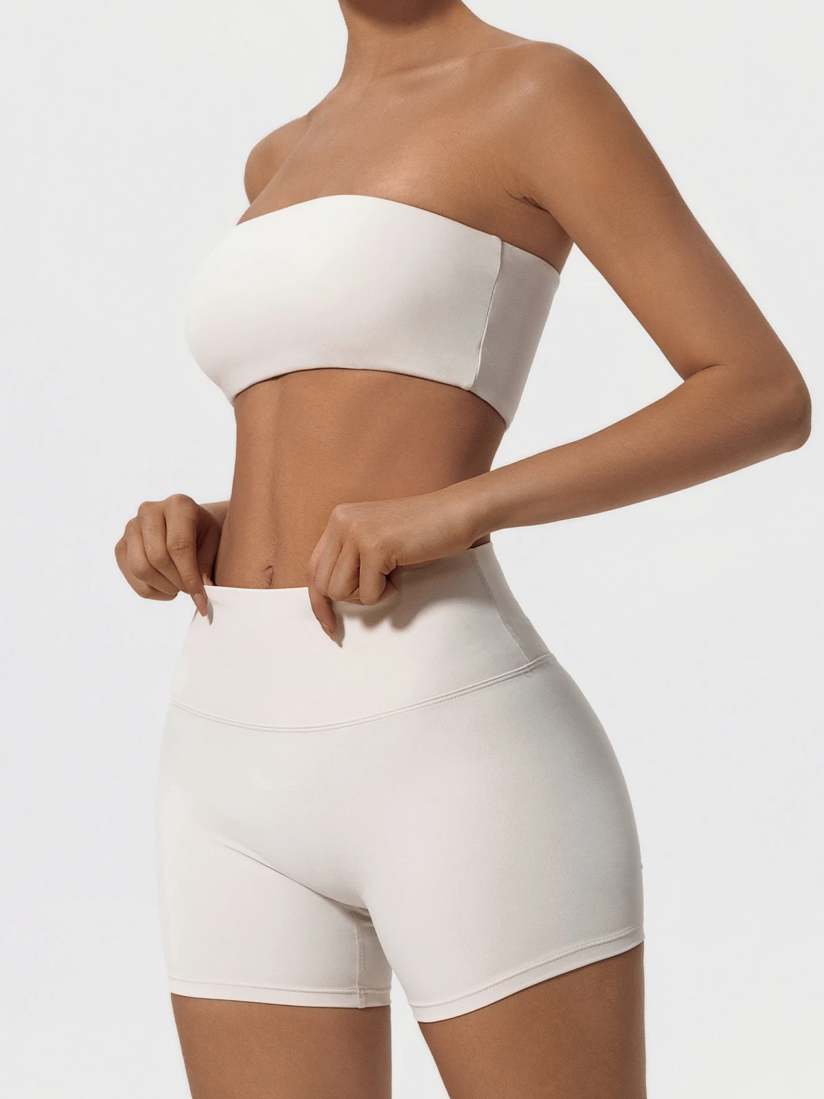 Two Piece Fitness Sports Workout Yoga Outfit Strapless Bra Gym Suits - Image 11